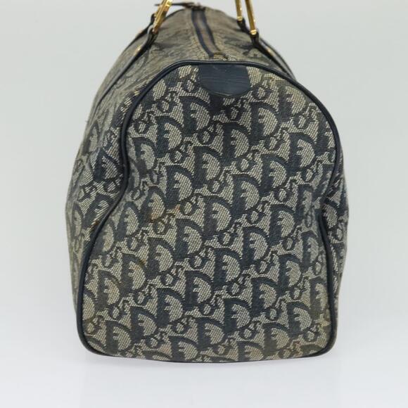 DIOR Trotter Canvas Boston Bag Navy Gold - Picture 5 of 12